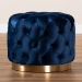 Baxton Studio Valeria Glam Royal Blue Velvet Fabric Upholstered Gold-Finished Button Tufted Ottoman - BSOTSFOT030-Dark Royal Blue/Gold-Otto