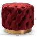 Baxton Studio Valeria Glam Burgundy Red Velvet Fabric Upholstered Gold-Finished Button Tufted Ottoman - BSOTSFOT030-Burgundy/Gold-Otto