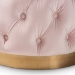 Baxton Studio Valeria Glam Light Pink Velvet Fabric Upholstered Gold-Finished Button Tufted Ottoman - BSOTSFOT030-Light Pink/Gold-Otto