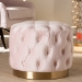 Baxton Studio Valeria Glam Light Pink Velvet Fabric Upholstered Gold-Finished Button Tufted Ottoman - BSOTSFOT030-Light Pink/Gold-Otto
