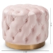 Baxton Studio Valeria Glam Light Pink Velvet Fabric Upholstered Gold-Finished Button Tufted Ottoman - BSOTSFOT030-Light Pink/Gold-Otto