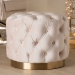 Baxton Studio Valeria Glam Light Beige Velvet Fabric Upholstered Gold-Finished Button Tufted Ottoman - BSOTSFOT030-Light Beige/Gold-Otto