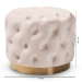 Baxton Studio Valeria Glam Light Beige Velvet Fabric Upholstered Gold-Finished Button Tufted Ottoman - BSOTSFOT030-Light Beige/Gold-Otto