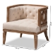 Baxton Studio Esme French Provincial Beige Linen Fabric Upholstered and White-Washed Oak Wood Accent Barrel Chair - BSOTSF9911-Beige/Natural Oak-CC