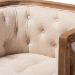Baxton Studio Esme French Provincial Beige Linen Fabric Upholstered and White-Washed Oak Wood Accent Barrel Chair - BSOTSF9911-Beige/Natural Oak-CC