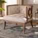 Baxton Studio Esme French Provincial Beige Linen Fabric Upholstered and White-Washed Oak Wood Accent Barrel Chair - BSOTSF9911-Beige/Natural Oak-CC