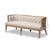 Baxton Studio Agnes French Provincial Beige Linen Fabric Upholstered and White-Washed Oak Wood Sofa - BSOTSF99113-Beige/Natural Oak-SF