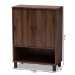 Baxton Studio Rossin Modern and Contemporary Walnut Brown Finished 2-Door Wood Entryway Shoe Storage Cabinet - BSOATSC1613-Columbia-Shoe Cabinet