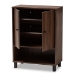 Baxton Studio Rossin Modern and Contemporary Walnut Brown Finished 2-Door Wood Entryway Shoe Storage Cabinet - BSOATSC1613-Columbia-Shoe Cabinet