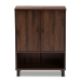 Baxton Studio Rossin Modern and Contemporary Walnut Brown Finished 2-Door Wood Entryway Shoe Storage Cabinet - BSOATSC1613-Columbia-Shoe Cabinet