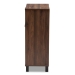 Baxton Studio Rossin Modern and Contemporary Walnut Brown Finished 2-Door Wood Entryway Shoe Storage Cabinet - BSOATSC1613-Columbia-Shoe Cabinet