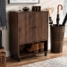 Baxton Studio Rossin Modern and Contemporary Walnut Brown Finished 2-Door Wood Entryway Shoe Storage Cabinet - BSOATSC1613-Columbia-Shoe Cabinet