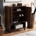 Baxton Studio Rossin Modern and Contemporary Walnut Brown Finished 2-Door Wood Entryway Shoe Storage Cabinet - BSOATSC1613-Columbia-Shoe Cabinet