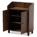 Baxton Studio Rossin Modern and Contemporary Walnut Brown Finished 2-Door Wood Entryway Shoe Storage Cabinet with Open Shelf - BSOATSC1614-Columbia-Shoe Cabinet