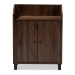 Baxton Studio Rossin Modern and Contemporary Walnut Brown Finished 2-Door Wood Entryway Shoe Storage Cabinet with Open Shelf - BSOATSC1614-Columbia-Shoe Cabinet