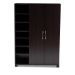 Baxton Studio Marine Modern and Contemporary Two-Tone Wenge and Black Finished 2-Door Wood Entryway Shoe Storage Cabinet with Open Shelves - BSOSESC296-Wenge-Shoe Cabinet
