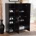 Baxton Studio Marine Modern and Contemporary Two-Tone Wenge and Black Finished 2-Door Wood Entryway Shoe Storage Cabinet with Open Shelves - BSOSESC296-Wenge-Shoe Cabinet