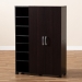 Baxton Studio Marine Modern and Contemporary Two-Tone Wenge and Black Finished 2-Door Wood Entryway Shoe Storage Cabinet with Open Shelves - BSOSESC296-Wenge-Shoe Cabinet