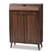 Baxton Studio Cormier Mid-Century Modern Walnut Brown finished 2-Door Wood Entryway Shoe Storage Cabinet
