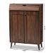 Baxton Studio Cormier Mid-Century Modern Walnut Brown finished 2-Door Wood Entryway Shoe Storage Cabinet - BSOSESC7003-Columbia-Shoe Cabinet