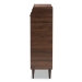 Baxton Studio Cormier Mid-Century Modern Walnut Brown finished 2-Door Wood Entryway Shoe Storage Cabinet - BSOSESC7003-Columbia-Shoe Cabinet
