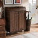 Baxton Studio Cormier Mid-Century Modern Walnut Brown finished 2-Door Wood Entryway Shoe Storage Cabinet - BSOSESC7003-Columbia-Shoe Cabinet