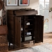 Baxton Studio Cormier Mid-Century Modern Walnut Brown finished 2-Door Wood Entryway Shoe Storage Cabinet - BSOSESC7003-Columbia-Shoe Cabinet