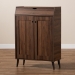 Baxton Studio Cormier Mid-Century Modern Walnut Brown finished 2-Door Wood Entryway Shoe Storage Cabinet - BSOSESC7003-Columbia-Shoe Cabinet