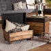 Baxton Studio Marelli Rustic Dark Brown Faux Leather Upholstered 2-Piece Wood Storage Trunk Ottoman Set - BSOJY17A053-Dark Brown-2PC Ottoman Set
