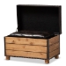 Baxton Studio Marelli Rustic Dark Brown Faux Leather Upholstered 2-Piece Wood Storage Trunk Ottoman Set - BSOJY17A053-Dark Brown-2PC Ottoman Set