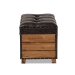 Baxton Studio Marelli Rustic Dark Brown Faux Leather Upholstered 2-Piece Wood Storage Trunk Ottoman Set - BSOJY17A053-Dark Brown-2PC Ottoman Set