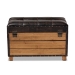 Baxton Studio Marelli Rustic Dark Brown Faux Leather Upholstered 2-Piece Wood Storage Trunk Ottoman Set - BSOJY17A053-Dark Brown-2PC Ottoman Set