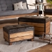 Baxton Studio Marelli Rustic Dark Brown Faux Leather Upholstered 2-Piece Wood Storage Trunk Ottoman Set - BSOJY17A053-Dark Brown-2PC Ottoman Set