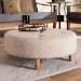 Baxton Studio Vinet Modern and Contemporary Beige Fabric Upholstered Natural Wood Cocktail Ottoman - BSOJY17A200-Beige-Otto