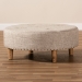 Baxton Studio Vinet Modern and Contemporary Beige Fabric Upholstered Natural Wood Cocktail Ottoman - BSOJY17A200-Beige-Otto