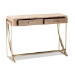 Baxton Studio Lafoy Modern and Contemporary Natural Brown Finished Wood and Gold Finished 2-Drawer Console Table - BSOFJ2A034-Light Brown-Console