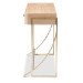 Baxton Studio Lafoy Modern and Contemporary Natural Brown Finished Wood and Gold Finished 2-Drawer Console Table - BSOFJ2A034-Light Brown-Console