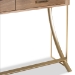 Baxton Studio Lafoy Modern and Contemporary Natural Brown Finished Wood and Gold Finished 2-Drawer Console Table - BSOFJ2A034-Light Brown-Console