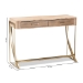 Baxton Studio Lafoy Modern and Contemporary Natural Brown Finished Wood and Gold Finished 2-Drawer Console Table - BSOFJ2A034-Light Brown-Console