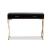 Baxton Studio Carville Modern and Contemporary Dark Brown Faux Leather Upholstered Gold Finished 2-Drawer Console Table - BSOFJ2A035-Dark Brown-Console