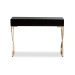Baxton Studio Carville Modern and Contemporary Dark Brown Faux Leather Upholstered Gold Finished 2-Drawer Console Table - BSOFJ2A035-Dark Brown-Console