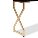 Baxton Studio Carville Modern and Contemporary Dark Brown Faux Leather Upholstered Gold Finished 2-Drawer Console Table - BSOFJ2A035-Dark Brown-Console