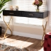 Baxton Studio Carville Modern and Contemporary Dark Brown Faux Leather Upholstered Gold Finished 2-Drawer Console Table - BSOFJ2A035-Dark Brown-Console