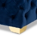 Baxton Studio Avara Glam and Luxe Royal Blue Velvet Fabric Upholstered Gold Finished Button Tufted Ottoman - BSOTSFOT029-Dark Royal Blue/Gold-Otto