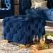 Baxton Studio Avara Glam and Luxe Royal Blue Velvet Fabric Upholstered Gold Finished Button Tufted Ottoman - BSOTSFOT029-Dark Royal Blue/Gold-Otto