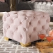 Baxton Studio Avara Glam and Luxe Light Pink Velvet Fabric Upholstered Gold Finished Button Tufted Ottoman - BSOTSFOT029-Light Pink/Gold-Otto