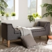 Baxton Studio Perret Modern and Contemporary Gray Linen Fabric Upholstered Oak Brown Finished Wood Bench - BSOTSF7739-Grey/Natural Oak-Bench