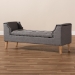 Baxton Studio Perret Modern and Contemporary Gray Linen Fabric Upholstered Oak Brown Finished Wood Bench - BSOTSF7739-Grey/Natural Oak-Bench