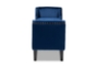Baxton Studio Perret Modern and Contemporary Royal Blue Velvet Fabric Upholstered Espresso Finished Wood Bench - BSOTSF7739-Dark Royal Blue/Black-Bench