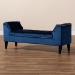 Baxton Studio Perret Modern and Contemporary Royal Blue Velvet Fabric Upholstered Espresso Finished Wood Bench - BSOTSF7739-Dark Royal Blue/Black-Bench